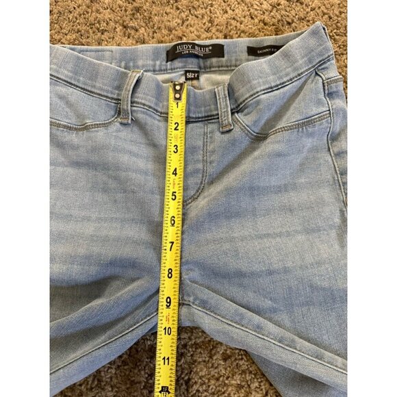 JUDY BLUE Jeans Pull On Skinny Fit Blue Stretch Denim Light Wash Sz 5/27 27x27 - Picture 6 of 7